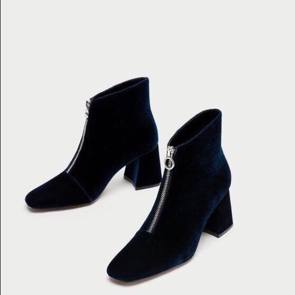Zara Shoes - Zara royal blue velvet booties